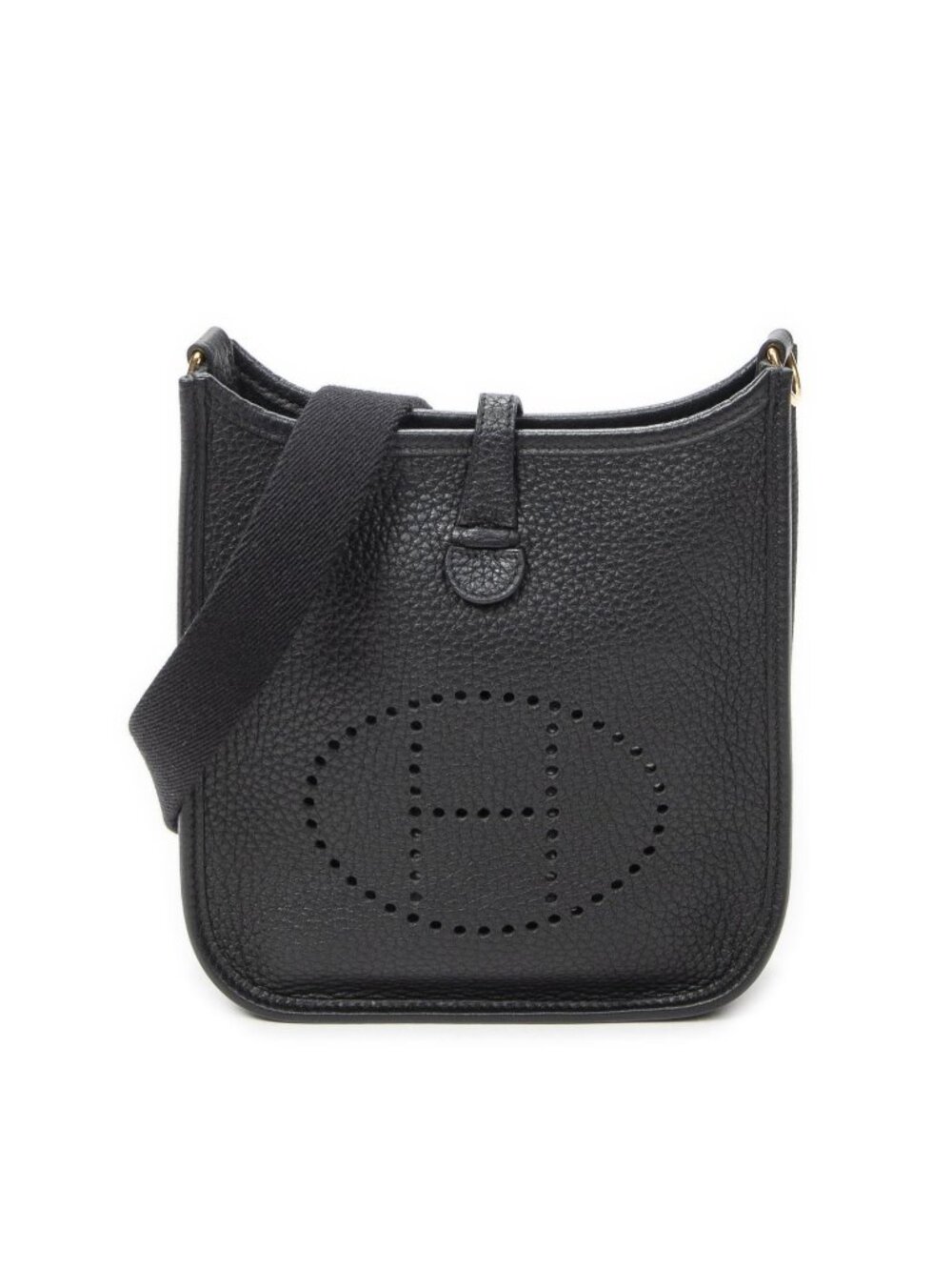 Hermes Evelyne Black Clemence Leather Shoulder Bag